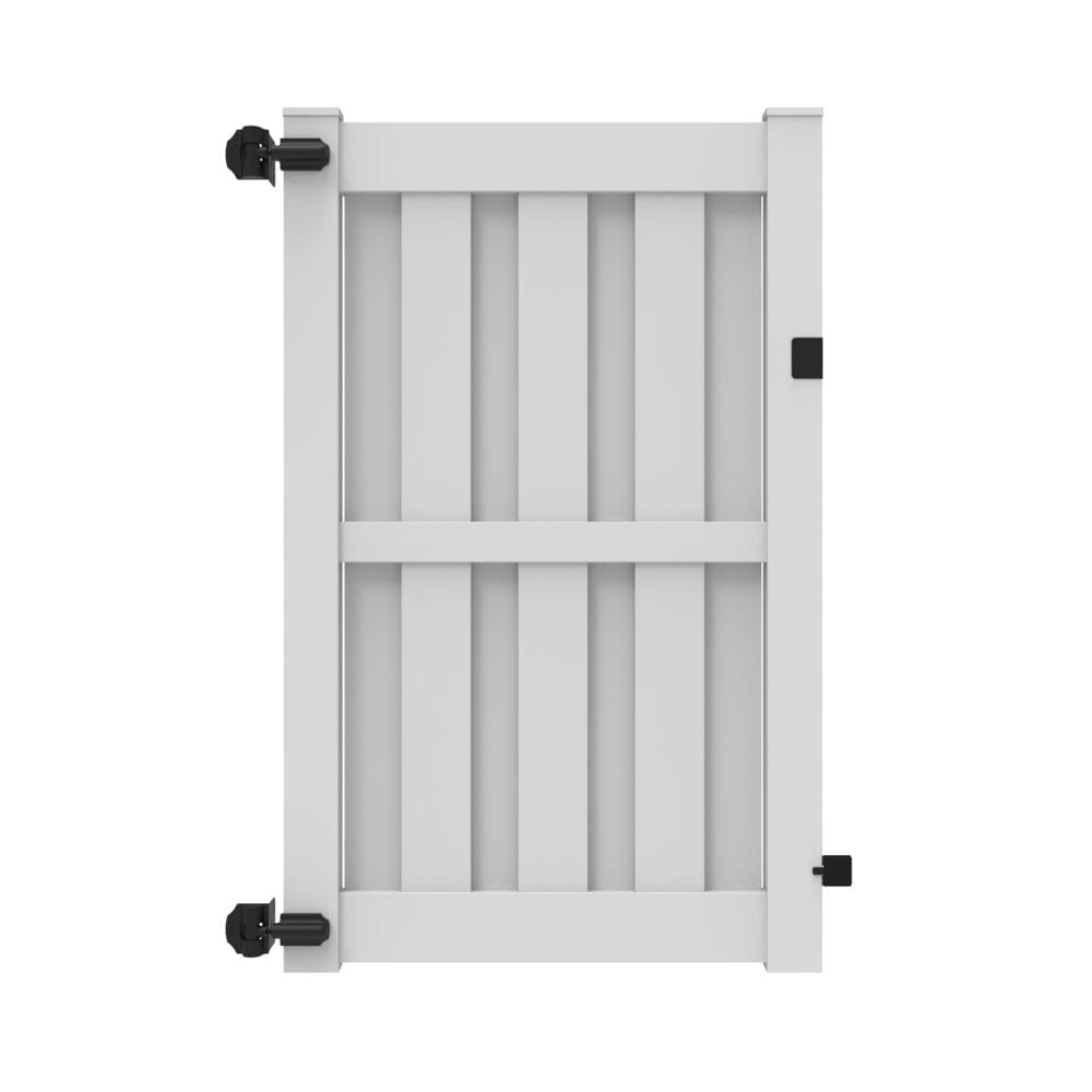 Freedom Birchdale 6-ft H x 4-ft W White Privacy Vinyl Flat-top Fence gate kit (Unassembled)