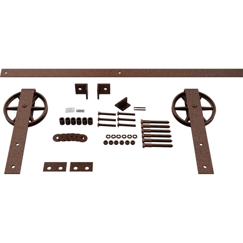 Goldberg Brothers 60-in Copper Vein Indoor Wagon wheel Single Double Barn door hardware kit