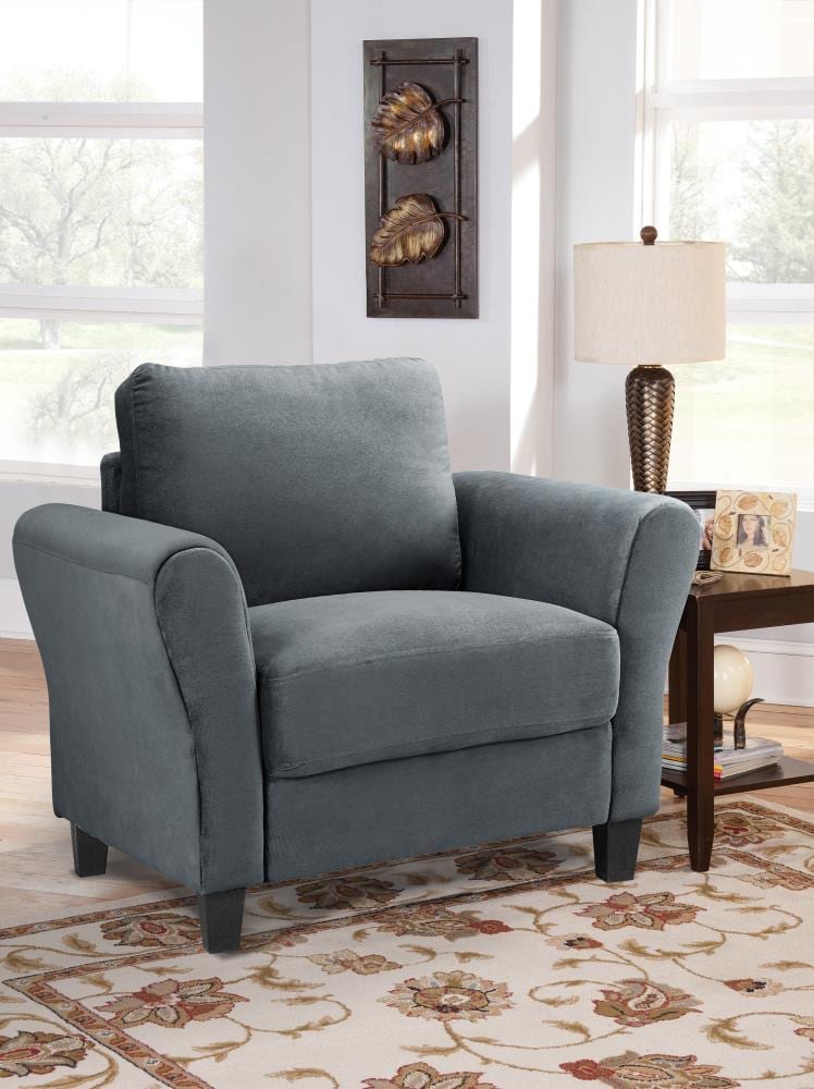 Lifestyle Solutions Winsted 35.4-in W Casual Dark Grey Microfiber Accent Armchair