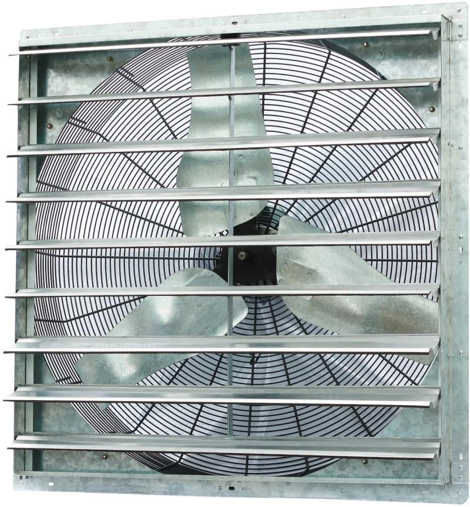 iLIVING Single Speed Shutter Exhaust Fan 36-in Indoor Silver Wall Mounted Fan ILG8SF36S