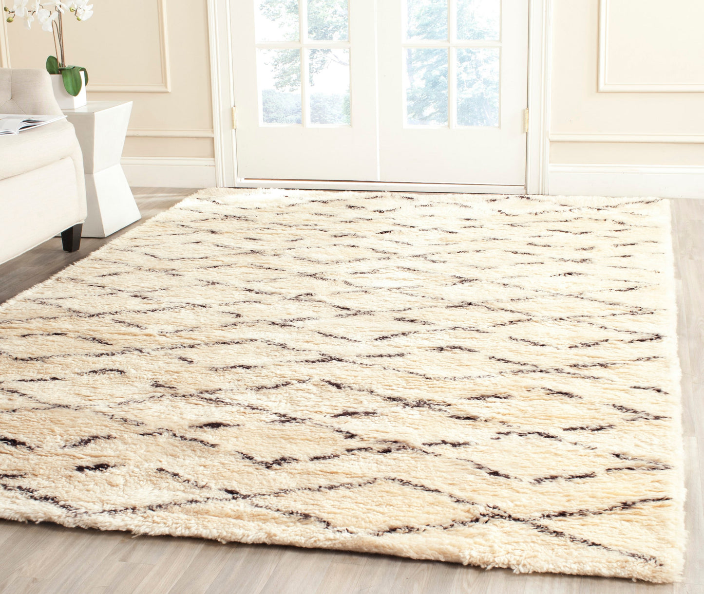 Safavieh Casablanca Guerir 6 x 9 (ft) Tufted Wool Ivory/Brown Rectangular Indoor Abstract Moroccan Spot Clean Only Area rug