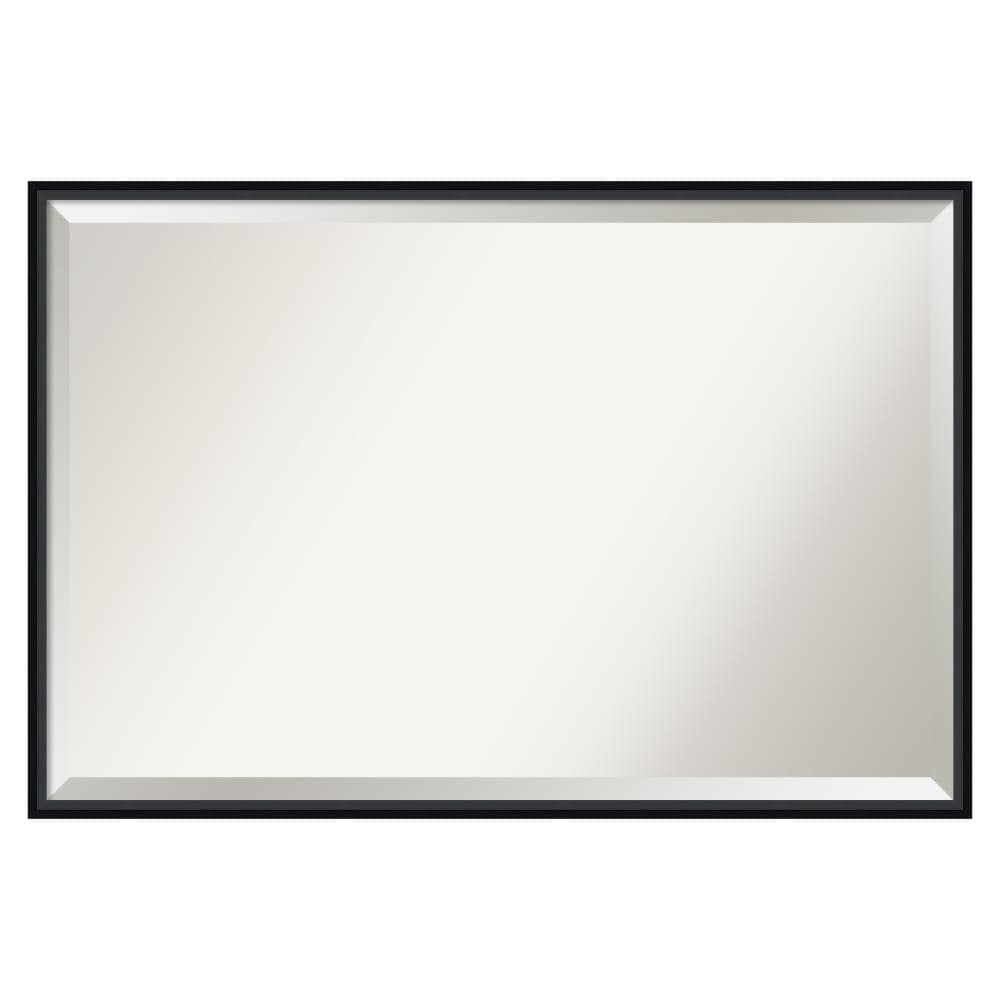 Amanti Art Lucie 37-in x 25-in Framed Rectangle Bathroom Vanity Mirror ( Lucie Black )
