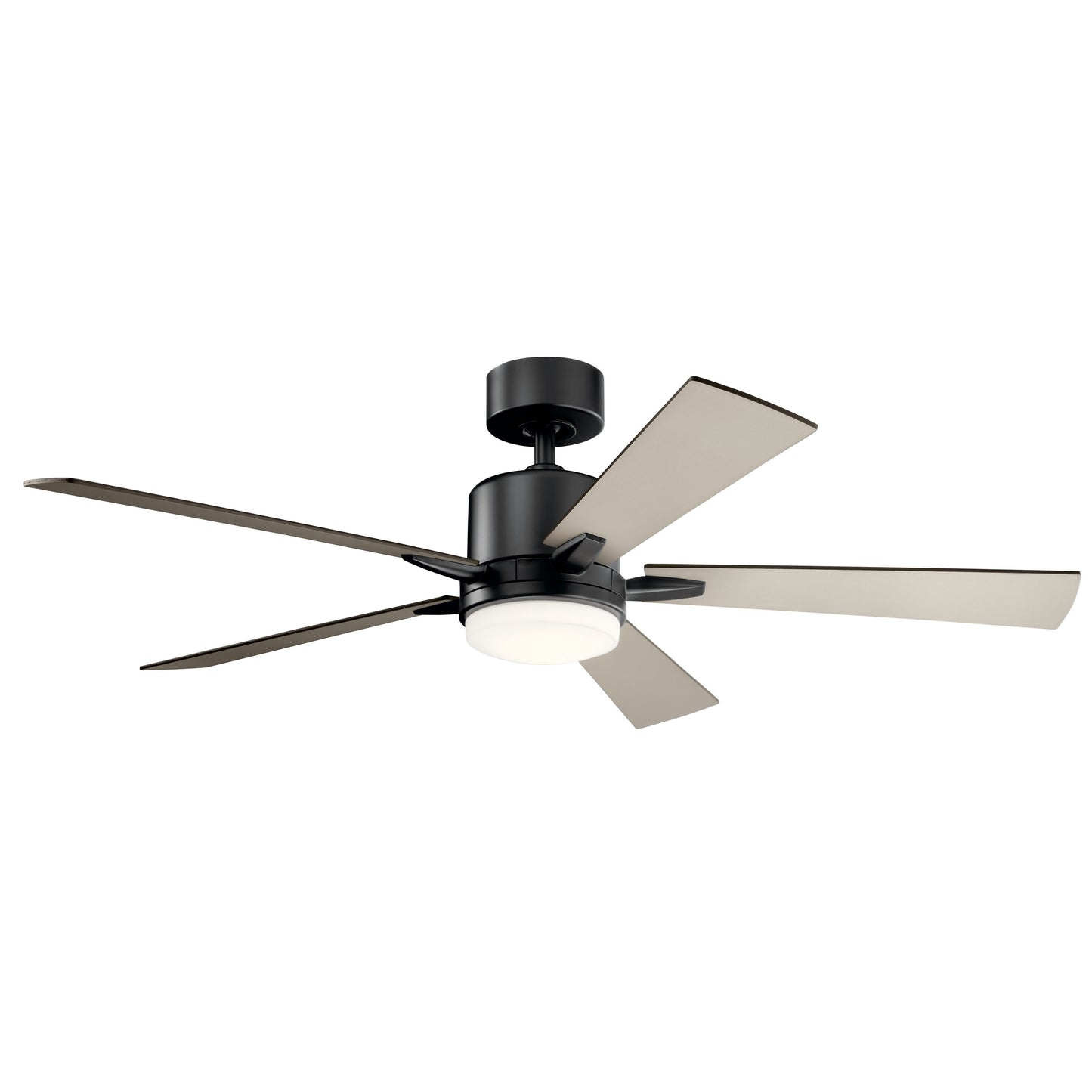 Kichler Lucian Elite 52-in Integrated LED Satin Black with Silver/Black Blades Ceiling Fan With Light ( 5 -Blade ) 4136571