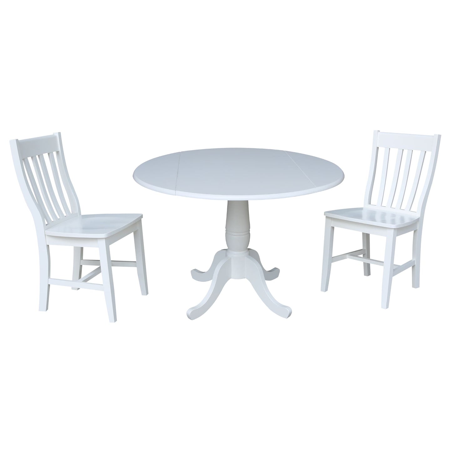 International Concepts White Casual Dining Room Set with Round Table ( Seats 4 )