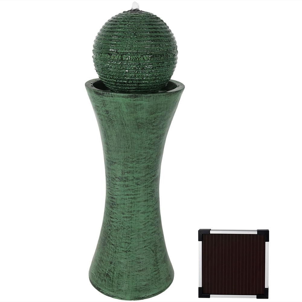 Sunnydaze Decor 30-in H Fiberglass Solar Powered Outdoor Fountain Statue Pump Included