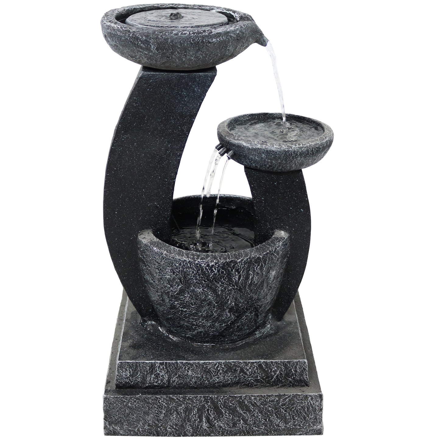 Sunnydaze Decor 28-in H Resin Solar Powered Tiered Outdoor Fountain Pump Included
