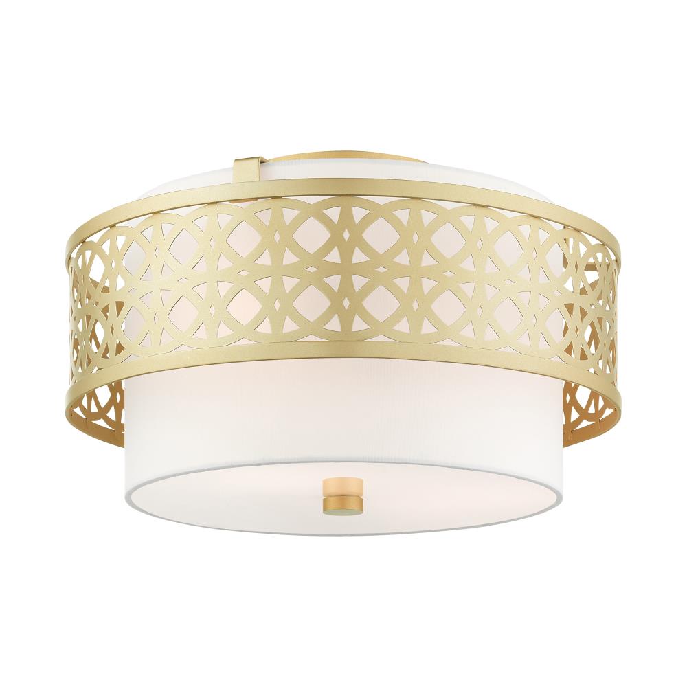 Livex Lighting Calinda 3 -Light 16-in Matte Gold Semi Flush Mount Light