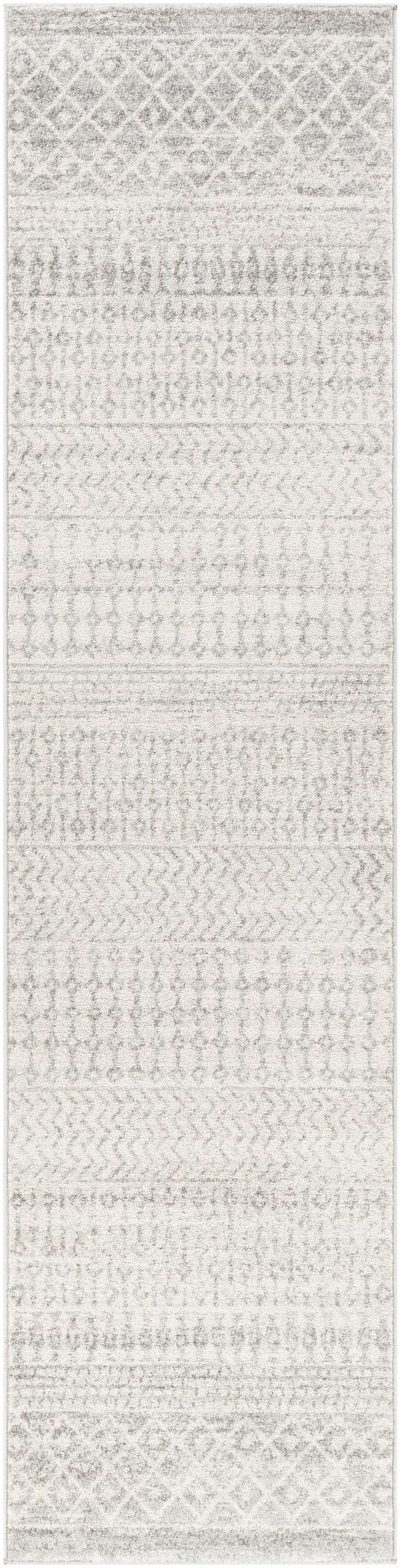 Livabliss Elaziz 3 x 20 (ft) Flatweave Polypropylene Gray Rectangular Indoor Geometric Global Spot Clean Only Pet Friendly Runner rug