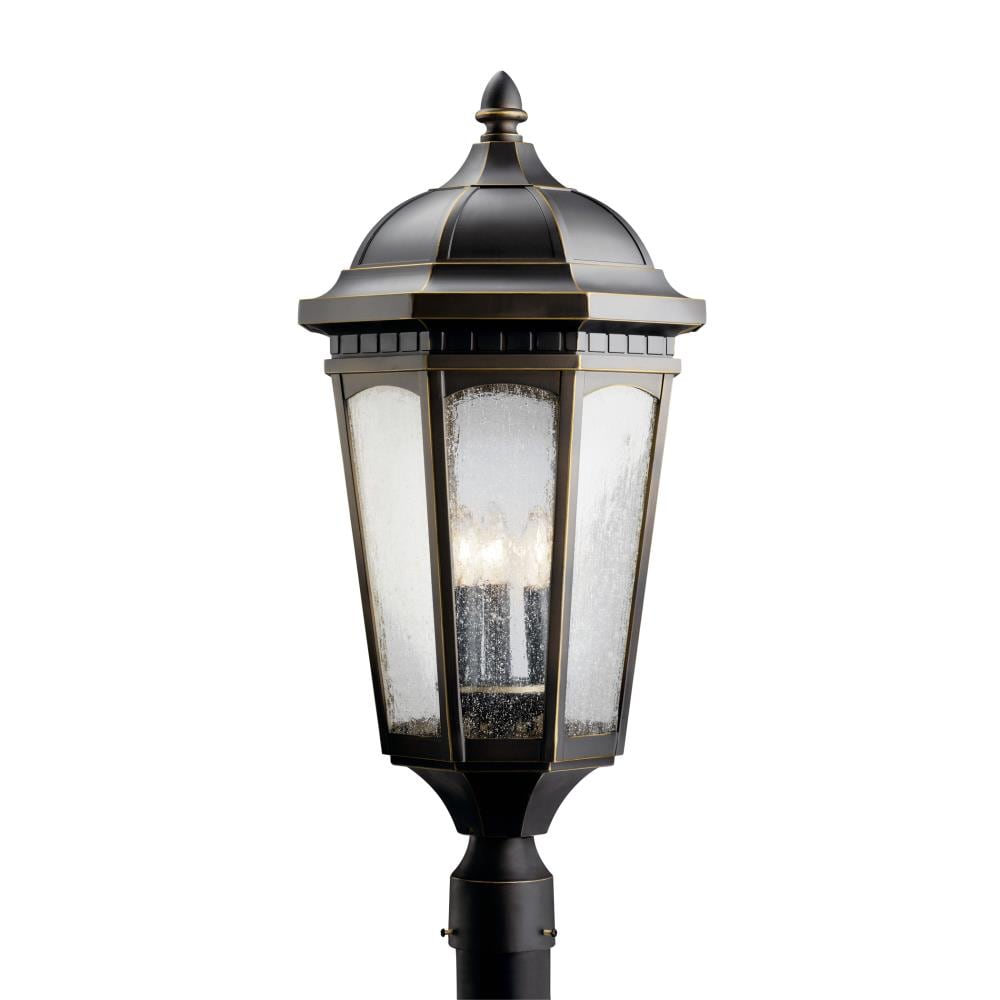 Kichler Courtyard 27-in Rubbed Bronze Traditional Outdoor Light post lantern