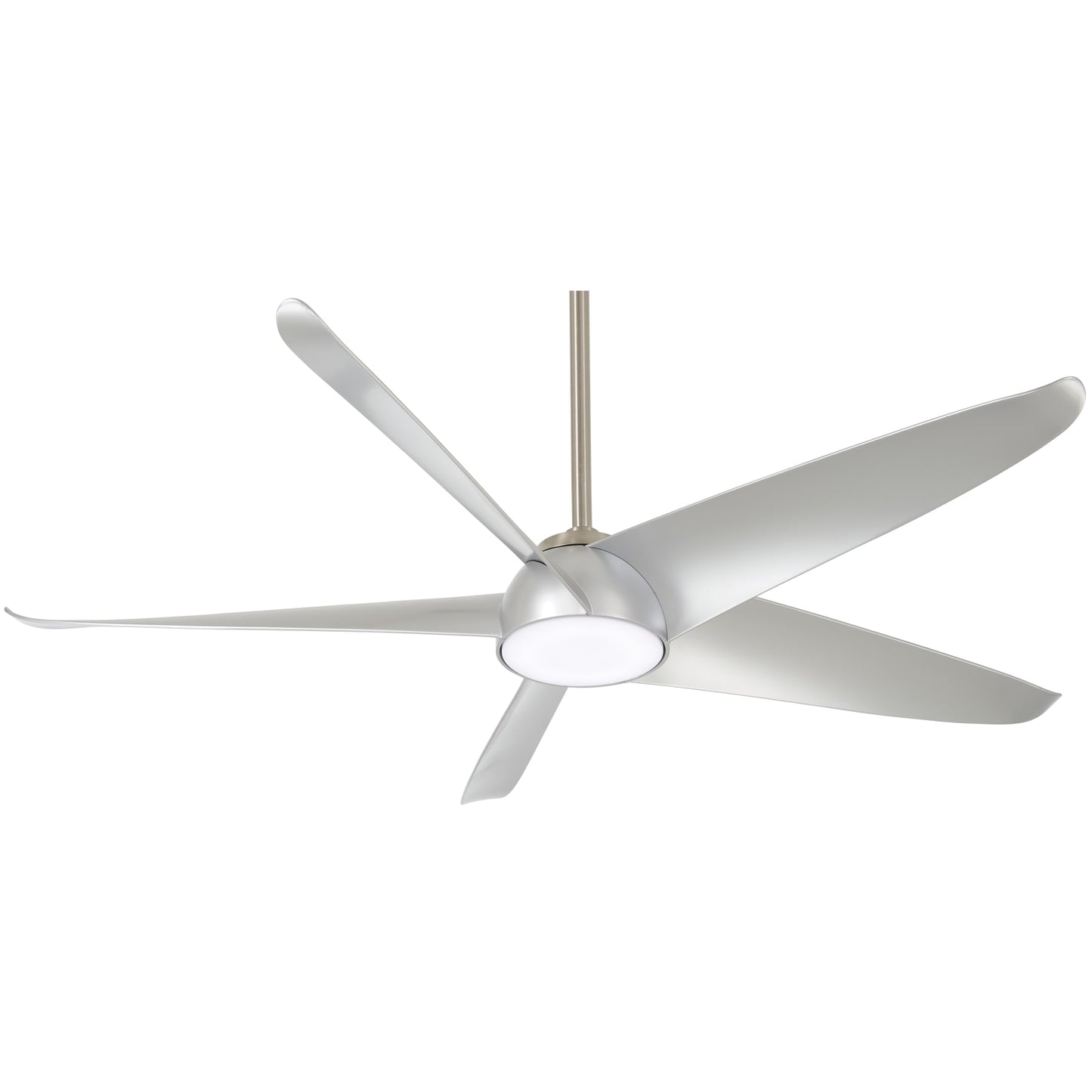 Minka Aire Ellipse 60-in Brushed Nickel with Silver Blades Integrated LED Smart Ceiling Fan With Light 5 -Blade