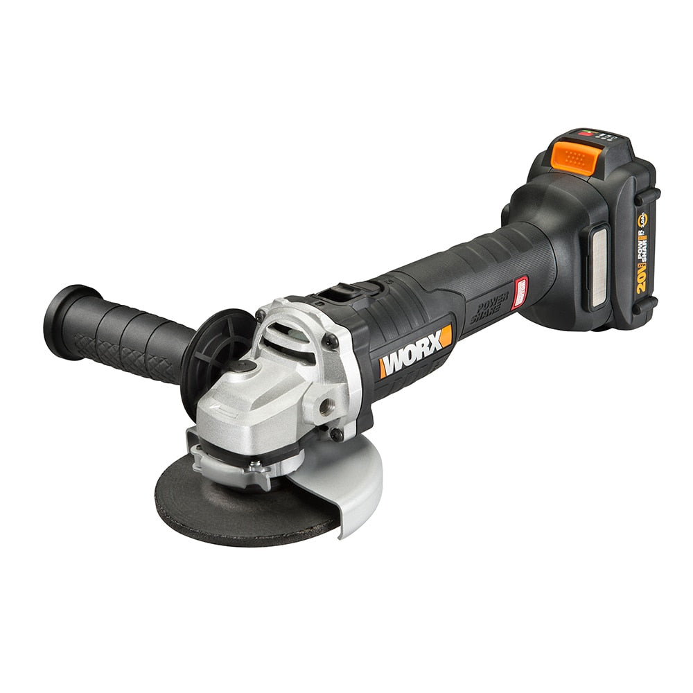 WORX Nitro Power Share 4.5-in 20-volt Sliding Switch Brushless Cordless Angle Grinder (Charger Included and 1-Battery) WX812L
