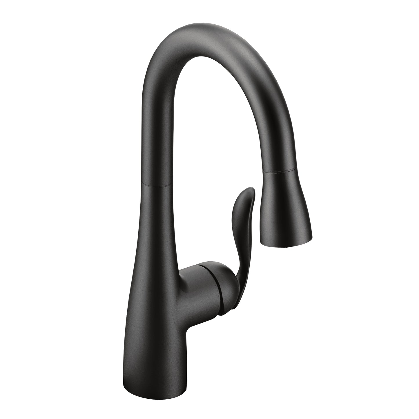 Moen Arbor Matte Black Single Handle Deck-mount Bar and Prep Kitchen Faucet with Sprayer