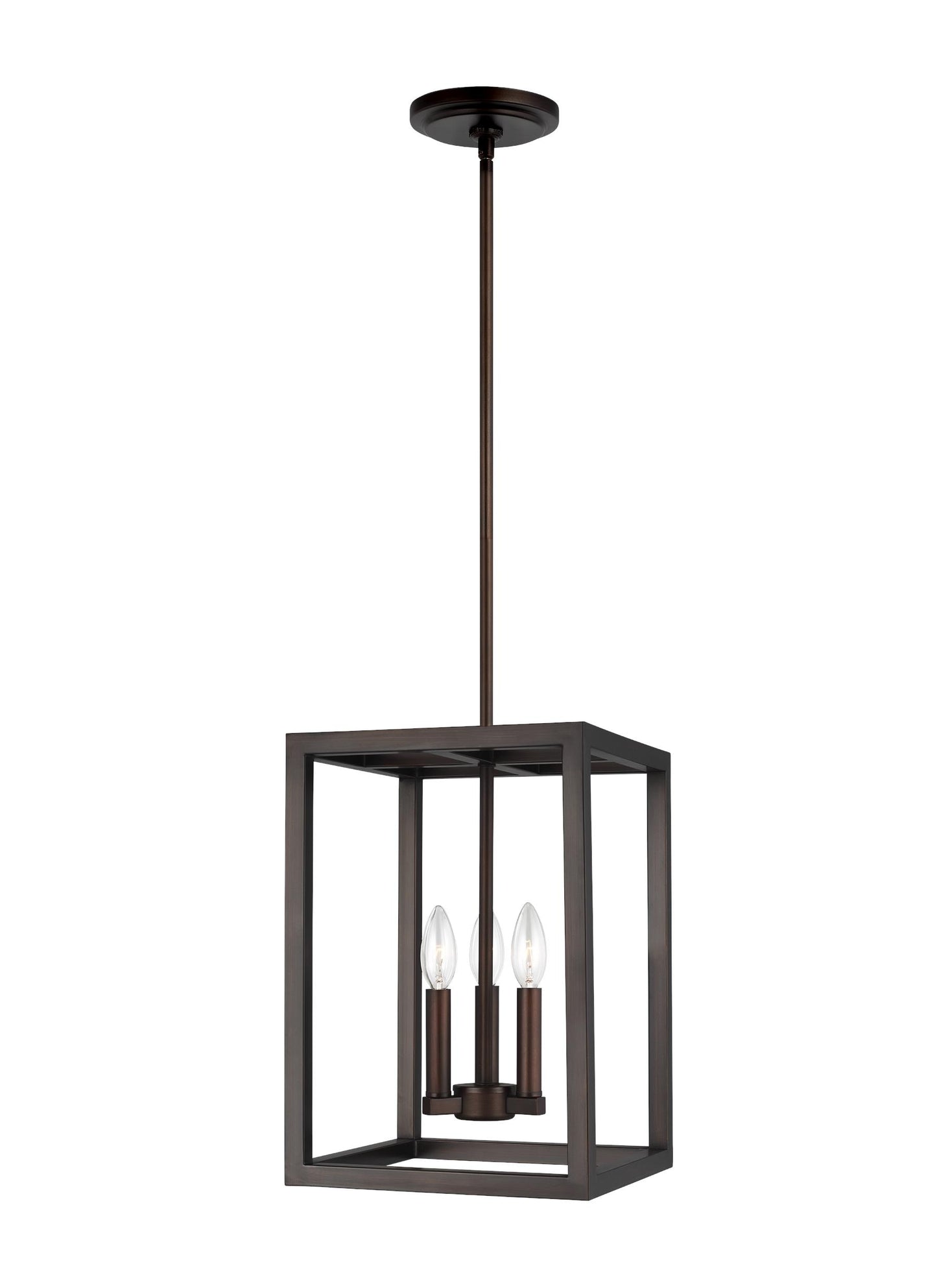 Generation Lighting Moffet Street 3 -Light Bronze Transitional Geometric Medium Hanging Pendant light