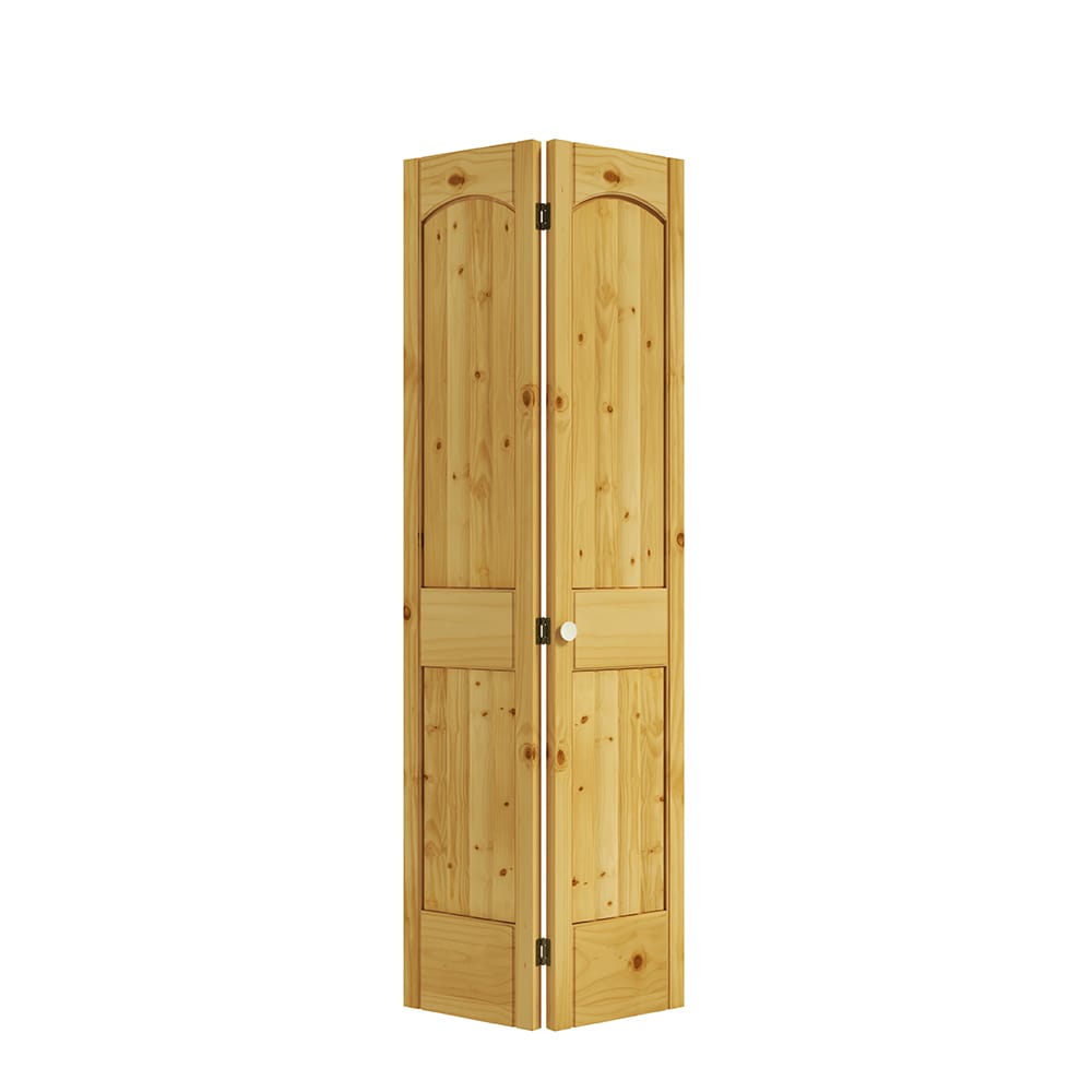 EightDoors 36-in x 80-in Natural 2-panel Smooth Solid core Unfinished Pine Wood Closet Bifold Door ( Hardware Included )