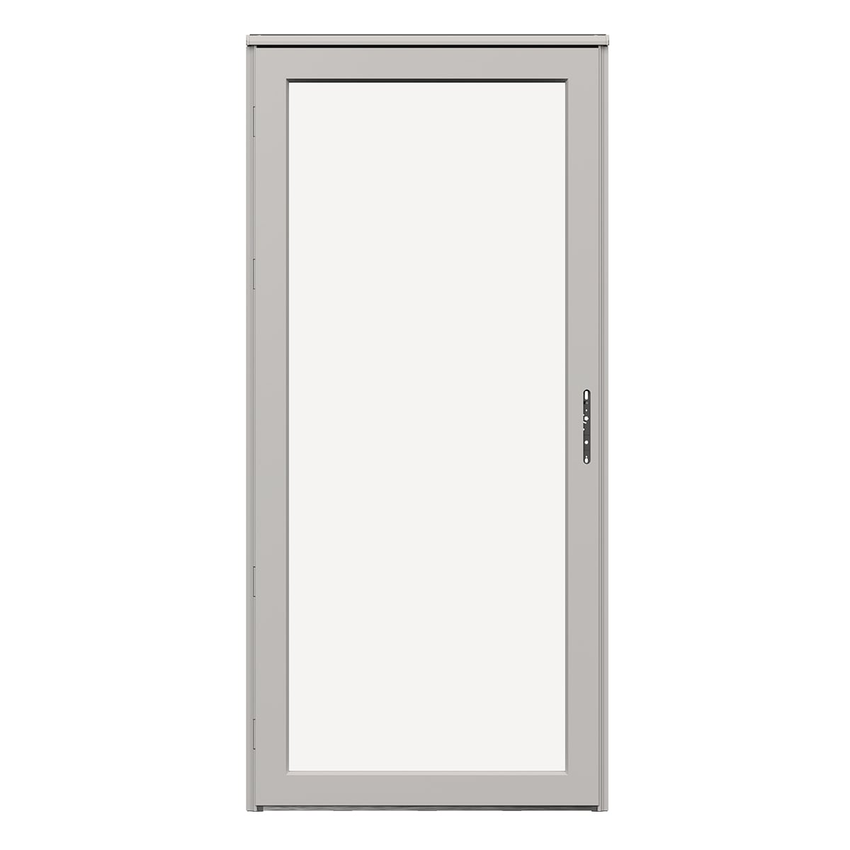 LARSON Platinum Fullview 36-in x 81-in Pebblestone Aluminum Right-hand Outswing/Left Hinge Storm Door with Interchangeable Screen ( No handle )
