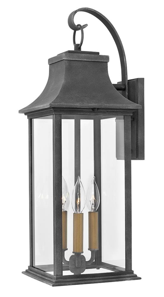Hinkley Adair 3 -Light 24.5-in H Black Hardwired Outdoor Wall Light 3661526