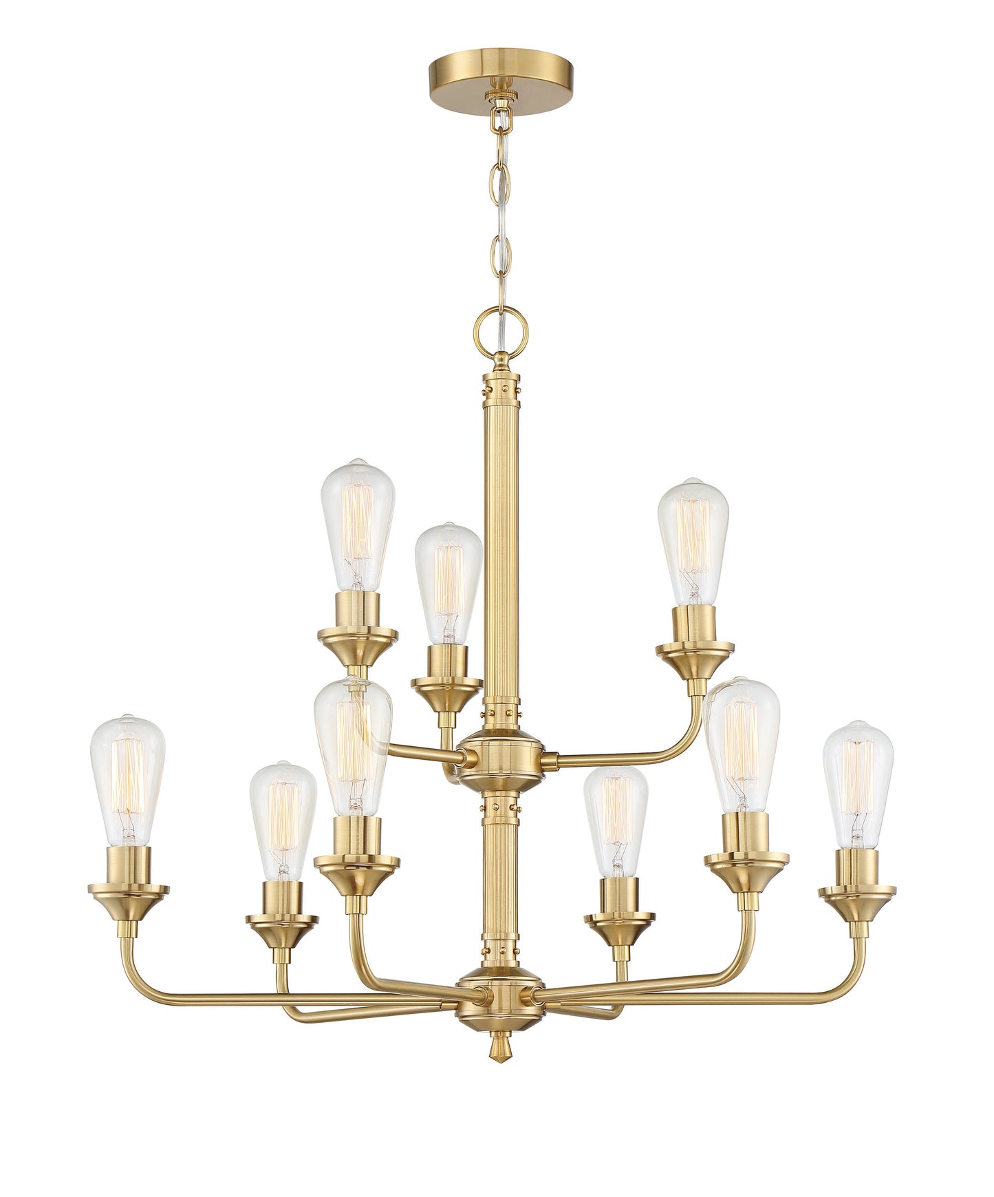 Craftmade Bridgestone 9 -Light Satin Brass Metal Chandelier