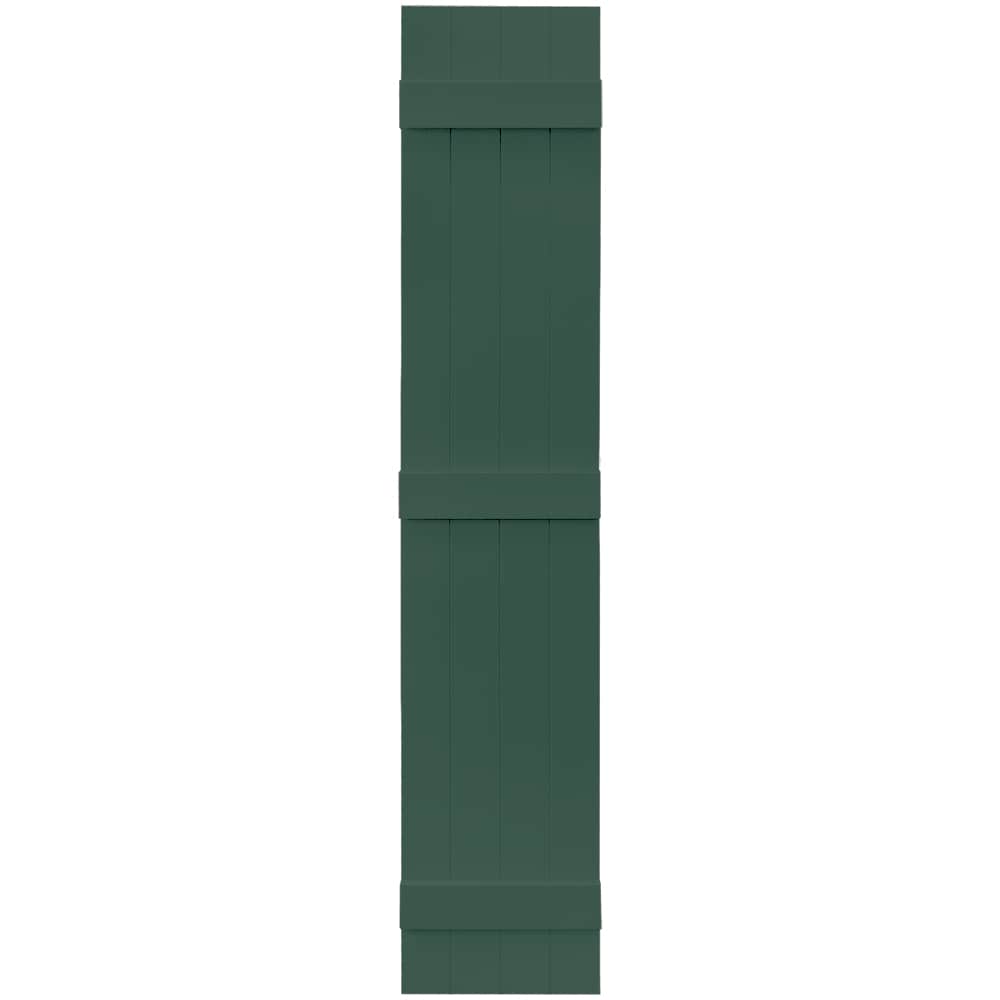 Vantage 13.875-in W x 74.875-in H Forest Green Board and batten Exterior Shutters ( 1 -Pack )