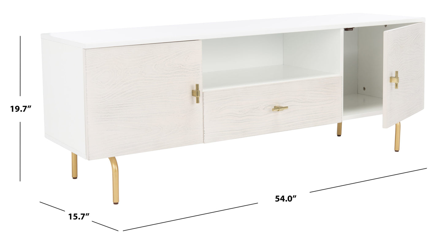 Safavieh Genevieve Modern/Contemporary White/White Washed 54-in W TV stand ( Accommodates TVs up to 70-in )