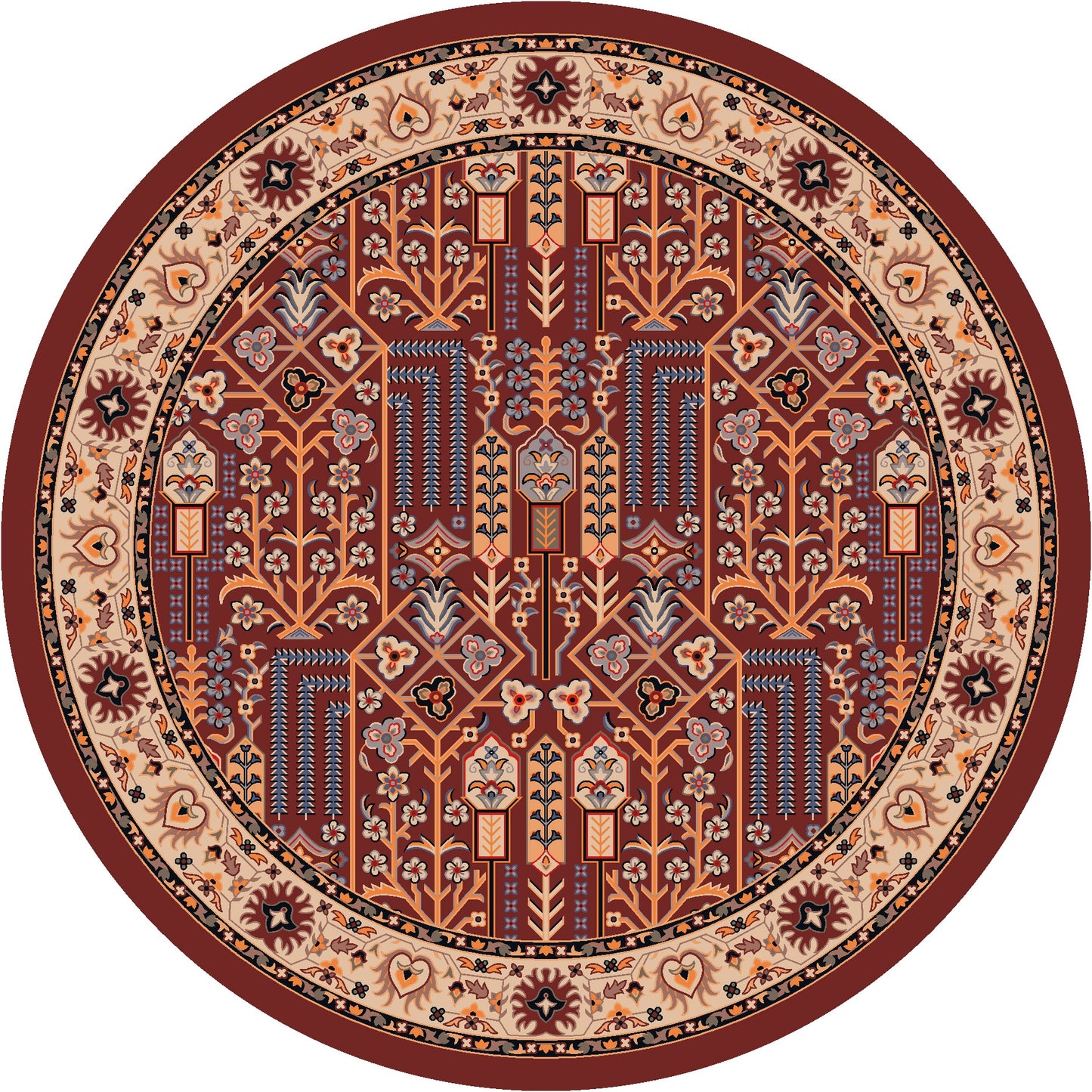 American Dakota 8 x 8 (ft) Tufted Nylon Panache Round Indoor Persian Spot Clean Only Area rug