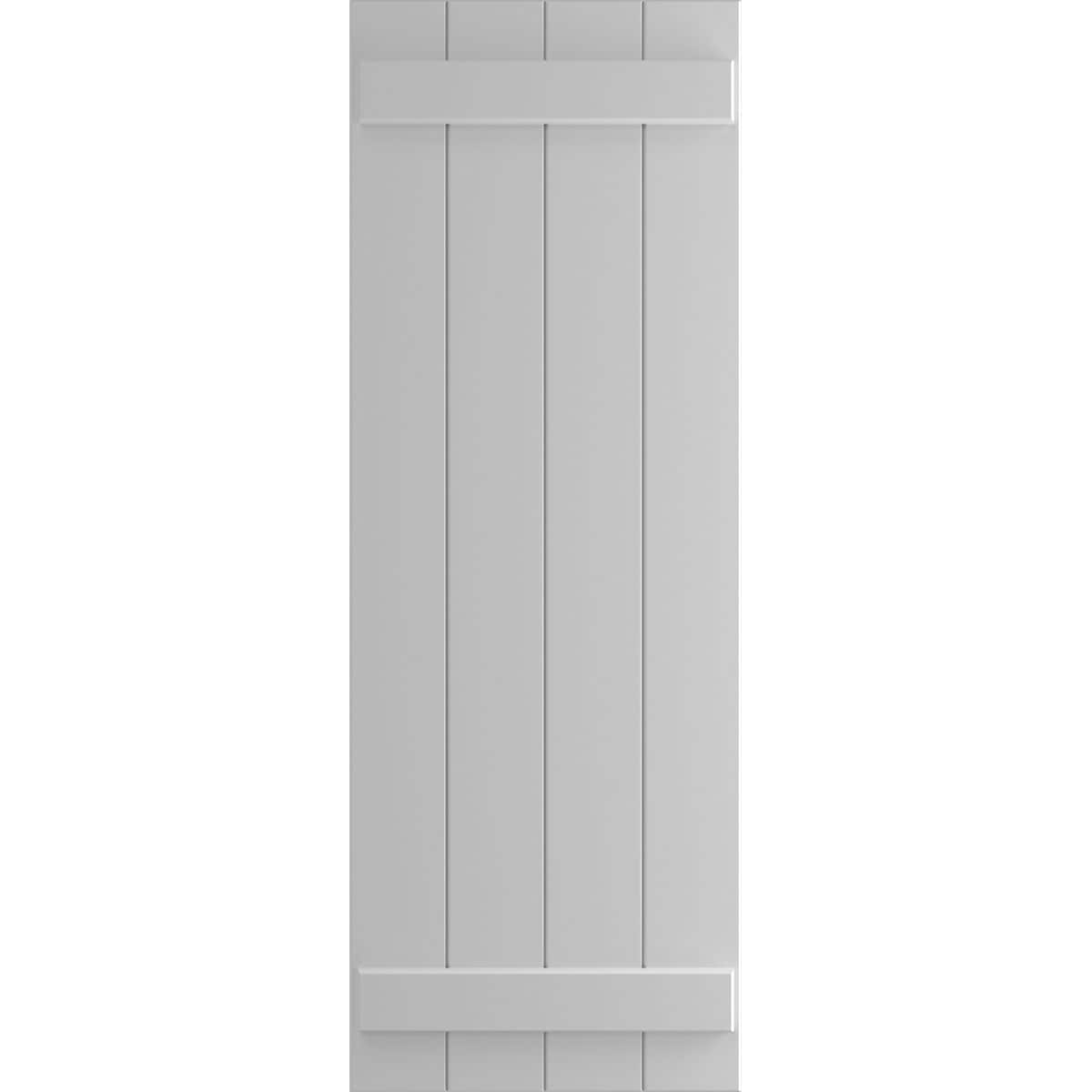 Ekena Millwork 21.5-in W x 38-in H Primed Paintable/Stainable Board and batten Exterior Shutters ( 2 -Pack )