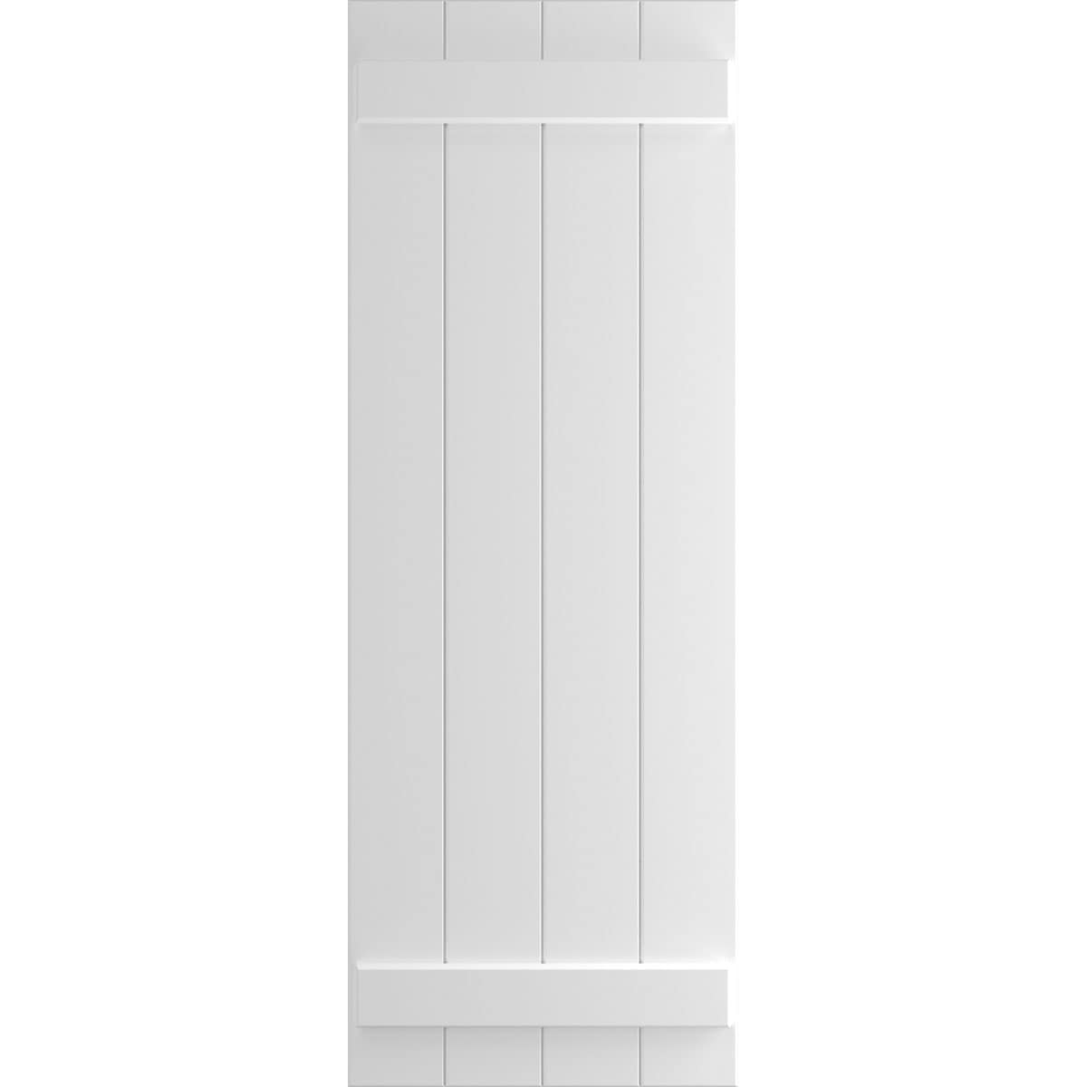 Ekena Millwork 21.5-in W x 51-in H Unfinished Paintable/Stainable Board and batten Exterior Shutters ( 2 -Pack )