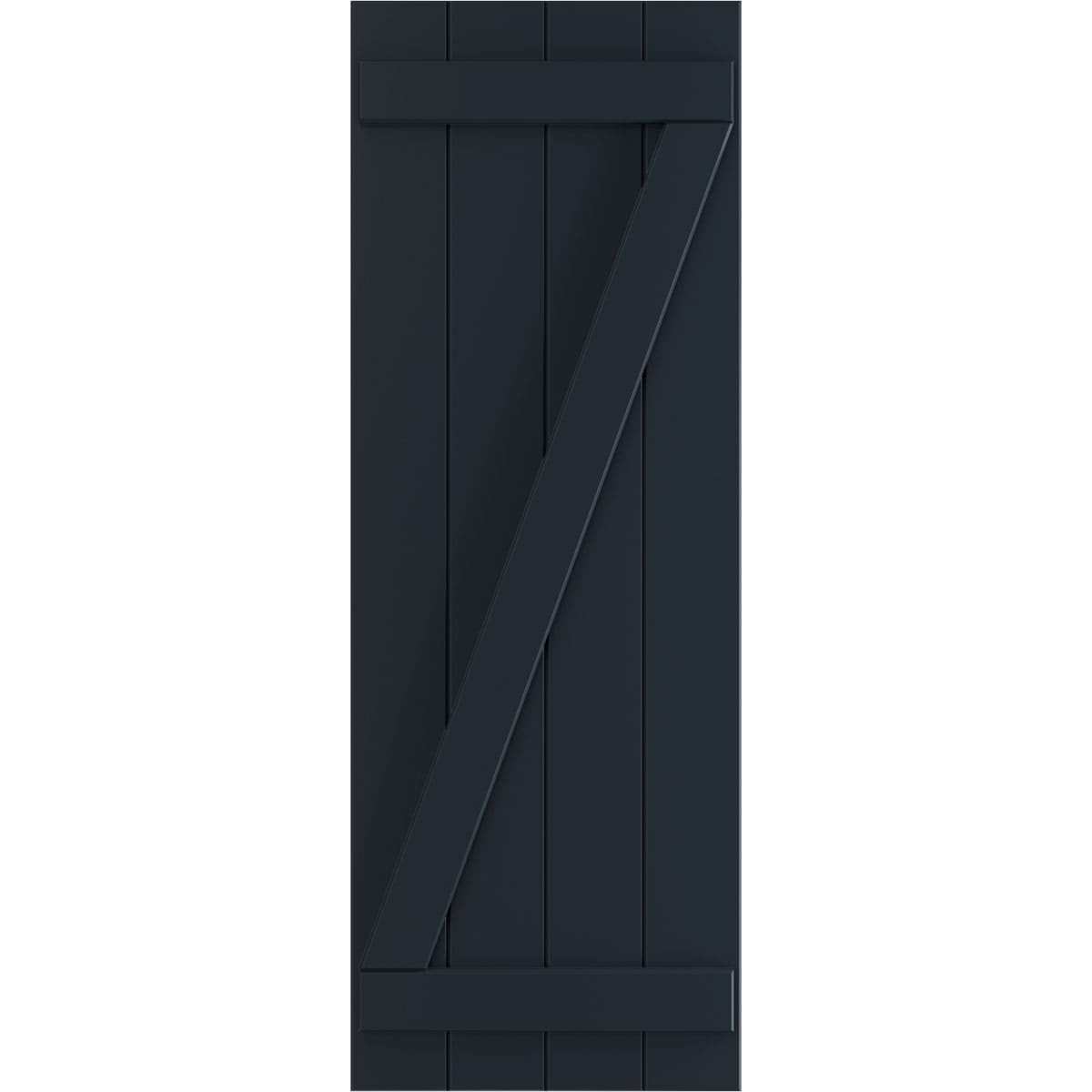 Ekena Millwork 21.5-in W x 37-in H Starless Night Blue Board and batten Z-bar Exterior Shutters ( 2 -Pack )