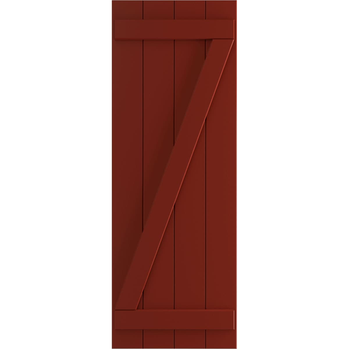 Ekena Millwork 21.5-in W x 43-in H Pepper Red Board and batten Z-bar Exterior Shutters ( 2 -Pack )