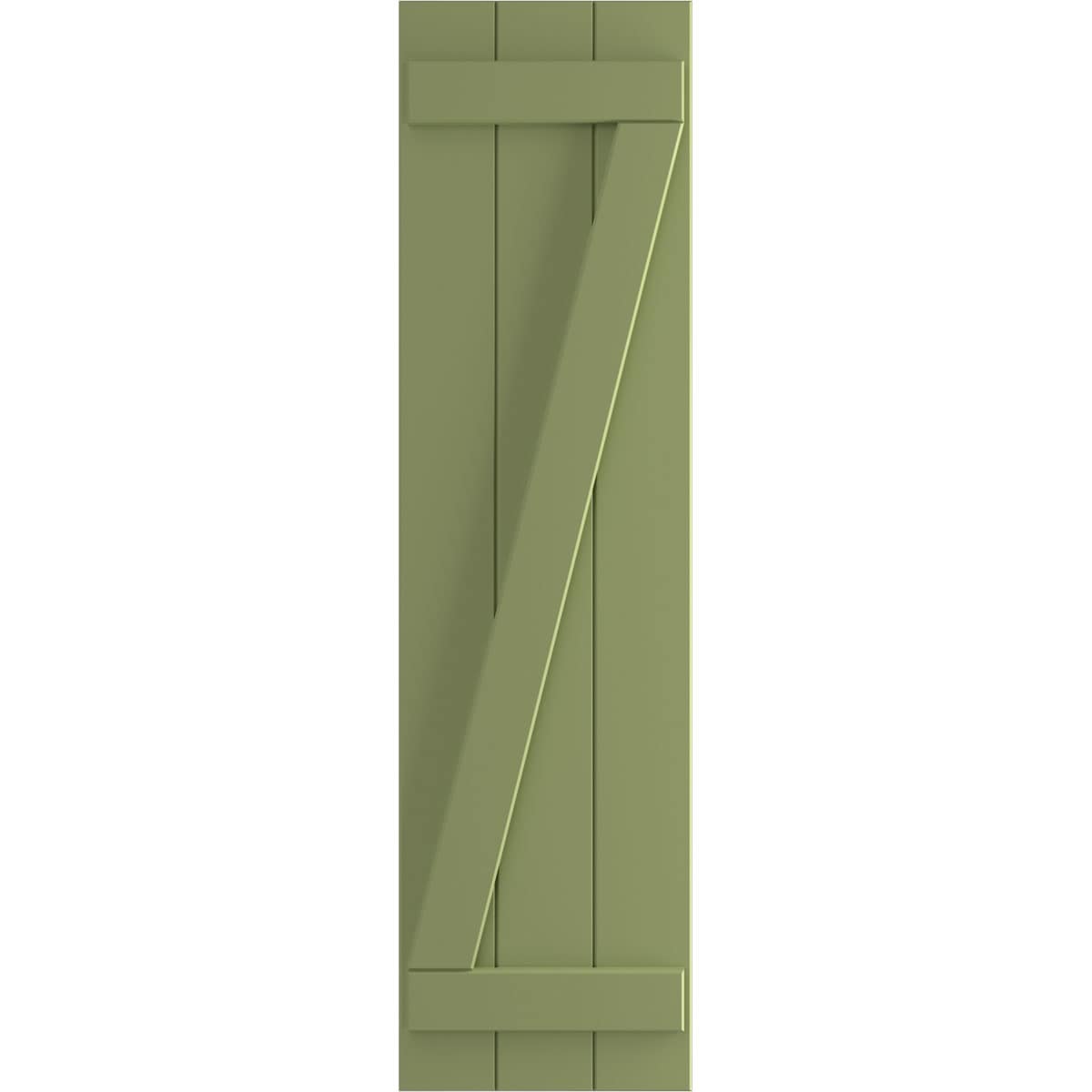 Ekena Millwork 16.125-in W x 64-in H Moss Green Board and batten Z-bar Exterior Shutters ( 2 -Pack )