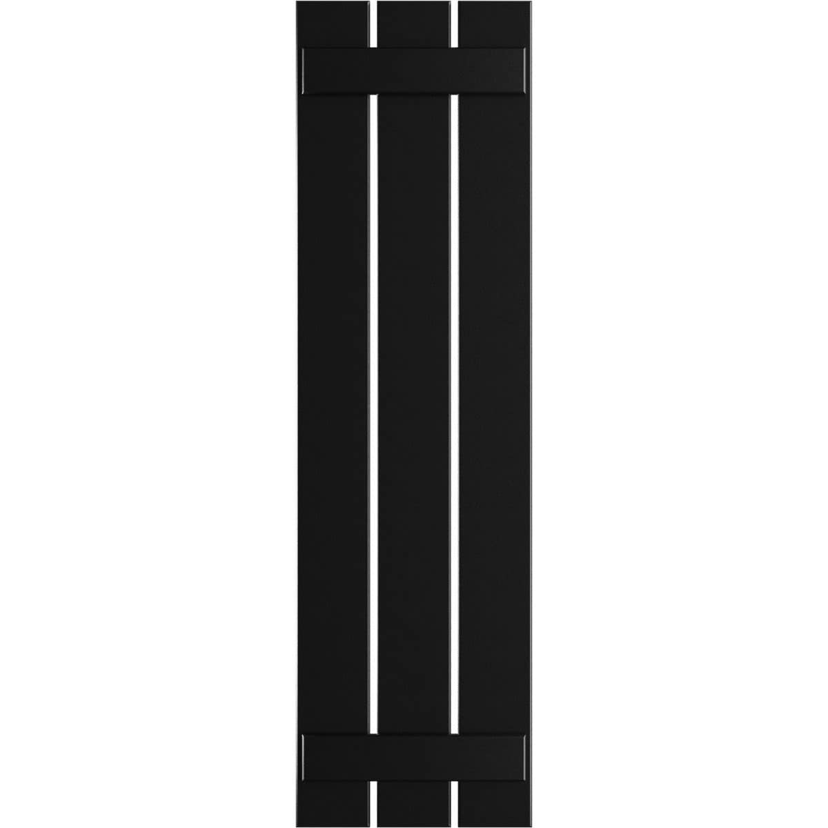 Ekena Millwork 17.125-in W x 53-in H Black Board and batten Spaced Exterior Shutters ( 2 -Pack )