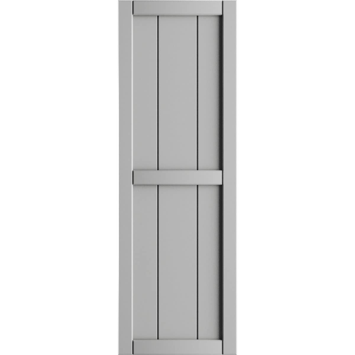 Ekena Millwork 16.125-in W x 63-in H Hailstorm Gray Board and batten Framed Exterior Shutters ( 2 -Pack )