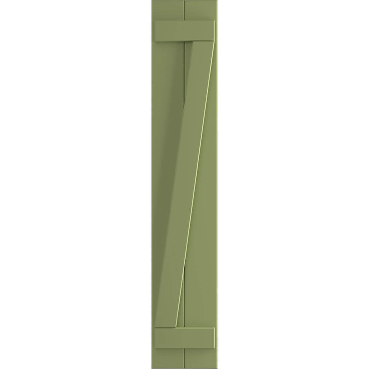 Ekena Millwork 10.75-in W x 66-in H Moss Green Board and batten Z-bar Exterior Shutters ( 2 -Pack )