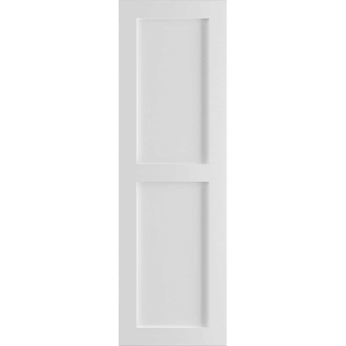 Ekena Millwork 12-in W x 56-in H White Paintable/Stainable Flat panel Exterior Shutters ( 2 -Pack )