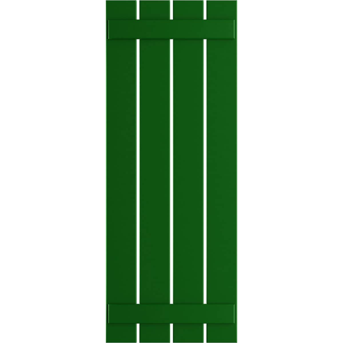 Ekena Millwork 23-in W x 26-in H Viridian Green Board and batten Spaced Exterior Shutters ( 2 -Pack )