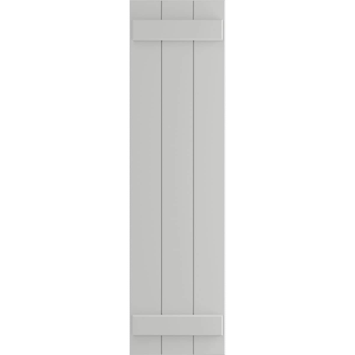Ekena Millwork 16.125-in W x 68-in H Hailstorm Gray Board and batten Exterior Shutters ( 2 -Pack )