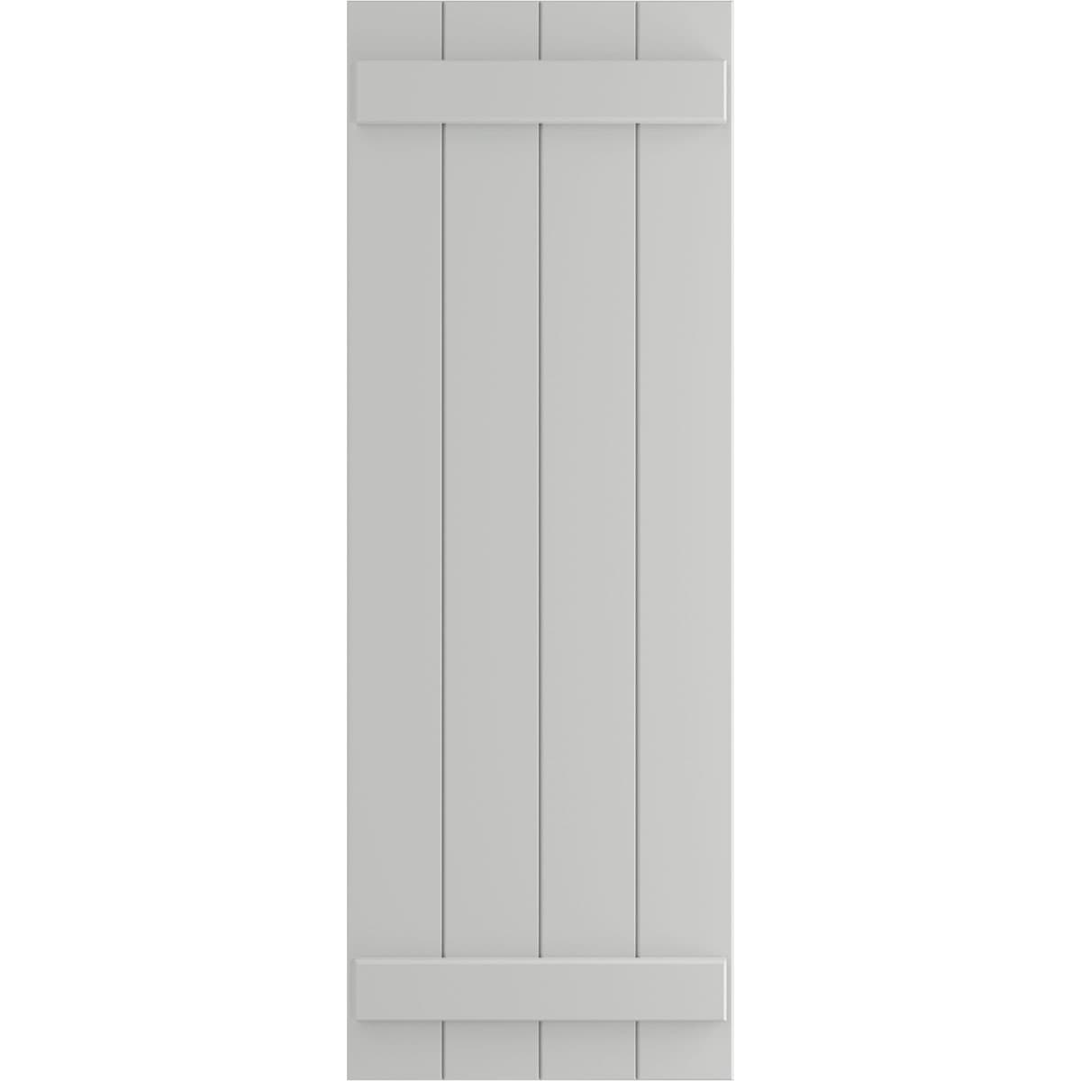 Ekena Millwork 21.5-in W x 28-in H Hailstorm Gray Board and batten Exterior Shutters ( 2 -Pack )