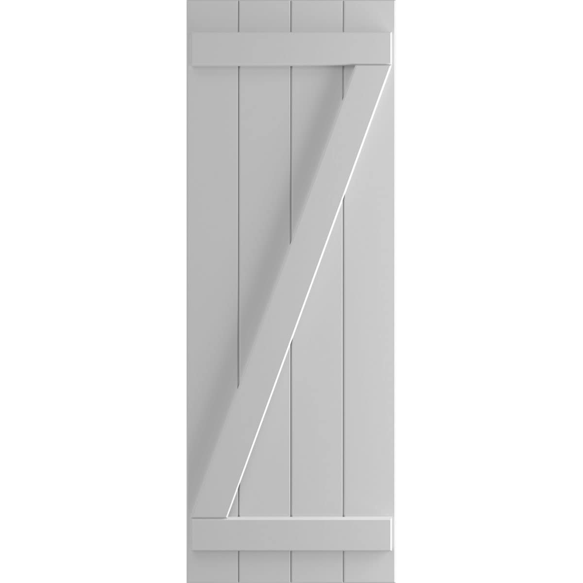 Ekena Millwork 21.5-in W x 64-in H Primed Paintable/Stainable Board and batten Z-bar Exterior Shutters ( 2 -Pack )