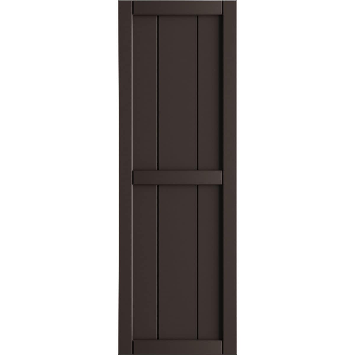 Ekena Millwork 16.125-in W x 95-in H Raisin Brown Board and batten Framed Exterior Shutters ( 2 -Pack )