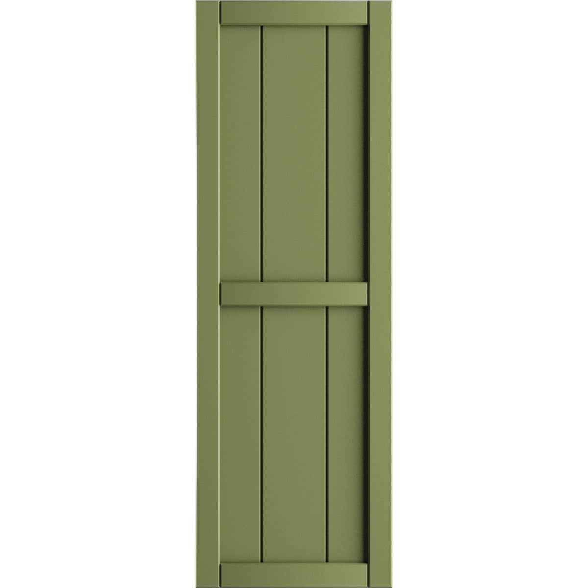 Ekena Millwork 16.125-in W x 40-in H Moss Green Board and batten Framed Exterior Shutters ( 2 -Pack )