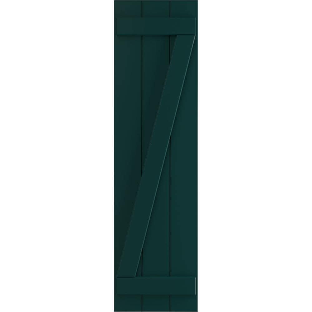 Ekena Millwork 16.125-in W x 67-in H Thermal Green Board and batten Z-bar Exterior Shutters ( 2 -Pack )