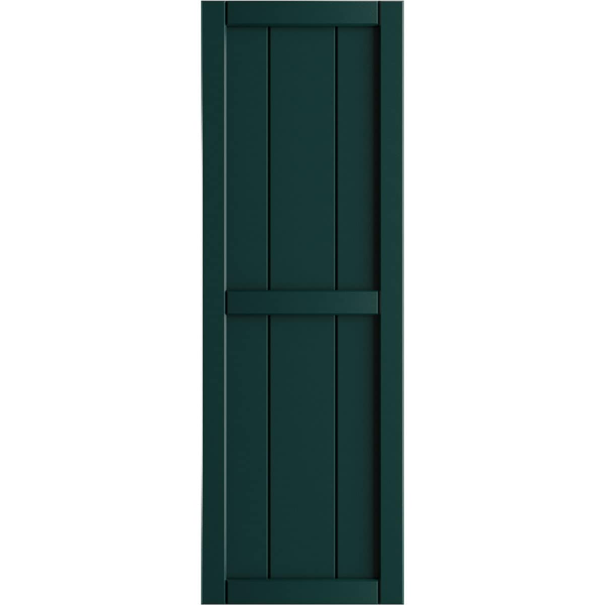 Ekena Millwork 16.125-in W x 76-in H Thermal Green Board and batten Framed Exterior Shutters ( 2 -Pack )