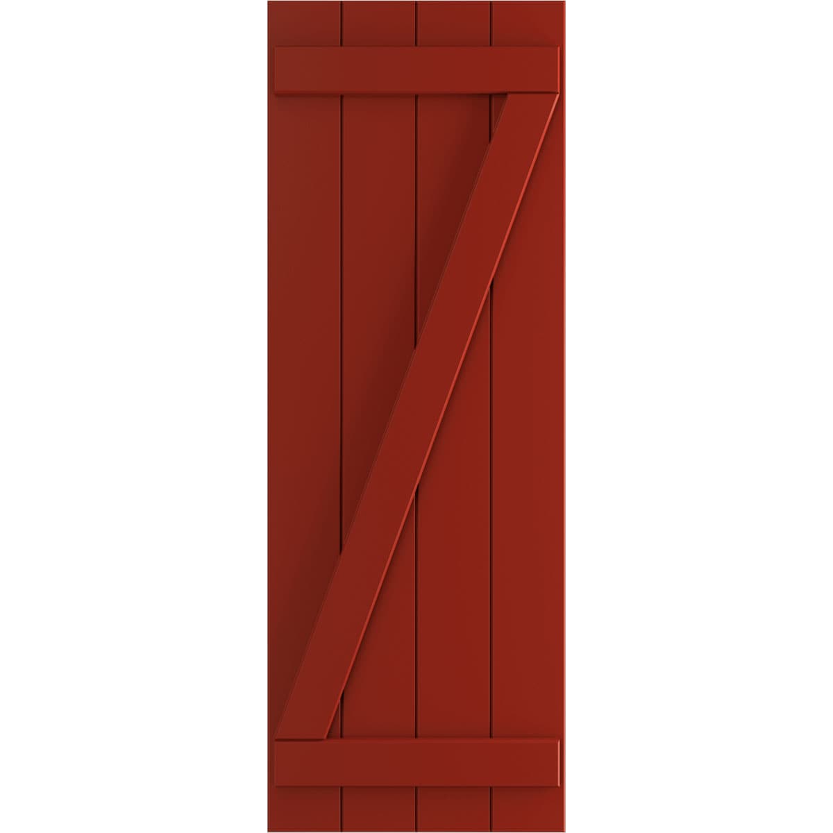 Ekena Millwork 21.5-in W x 42-in H Fire Red Board and batten Z-bar Exterior Shutters ( 2 -Pack )