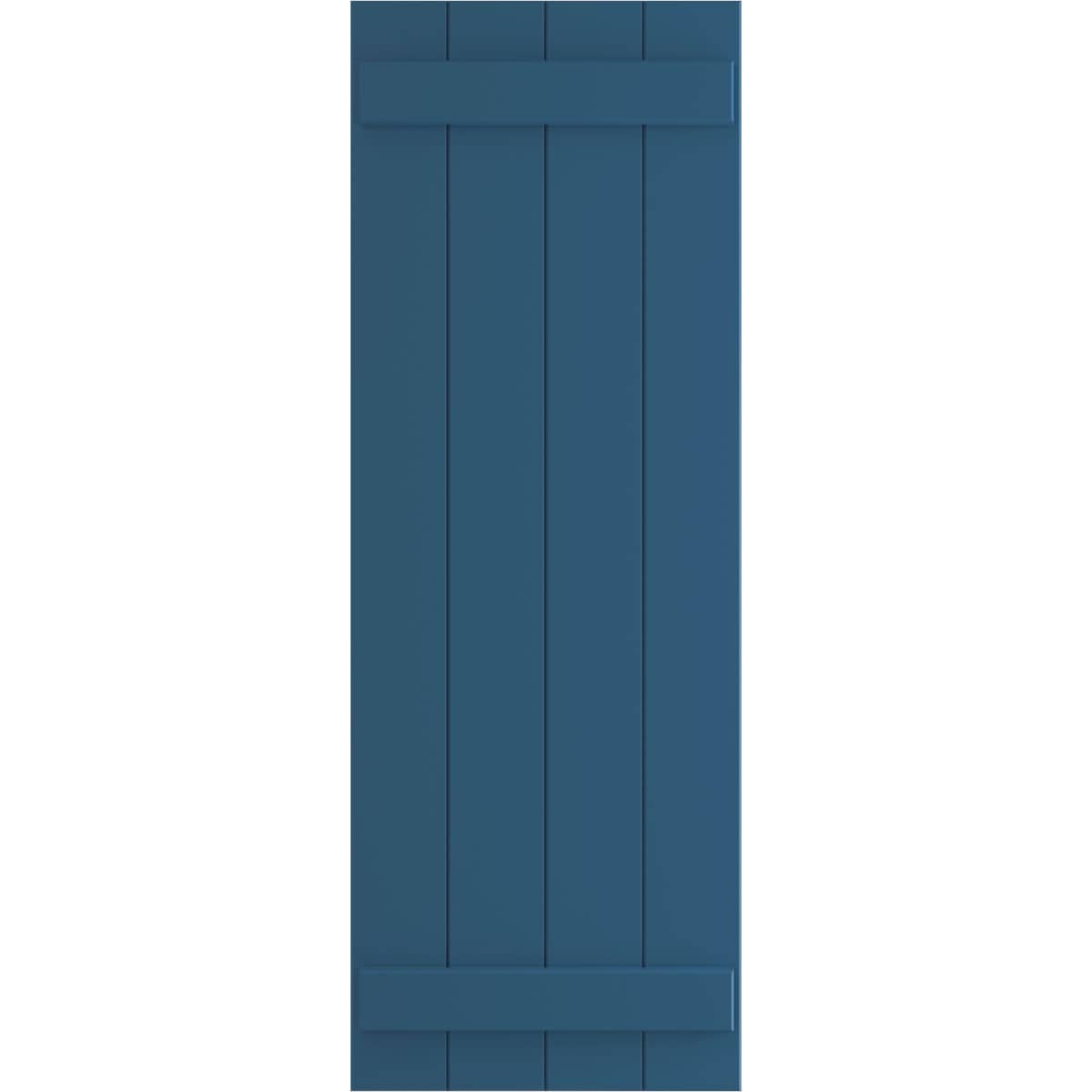 Ekena Millwork 21.5-in W x 42-in H Sojourn Blue Board and batten Exterior Shutters ( 2 -Pack )