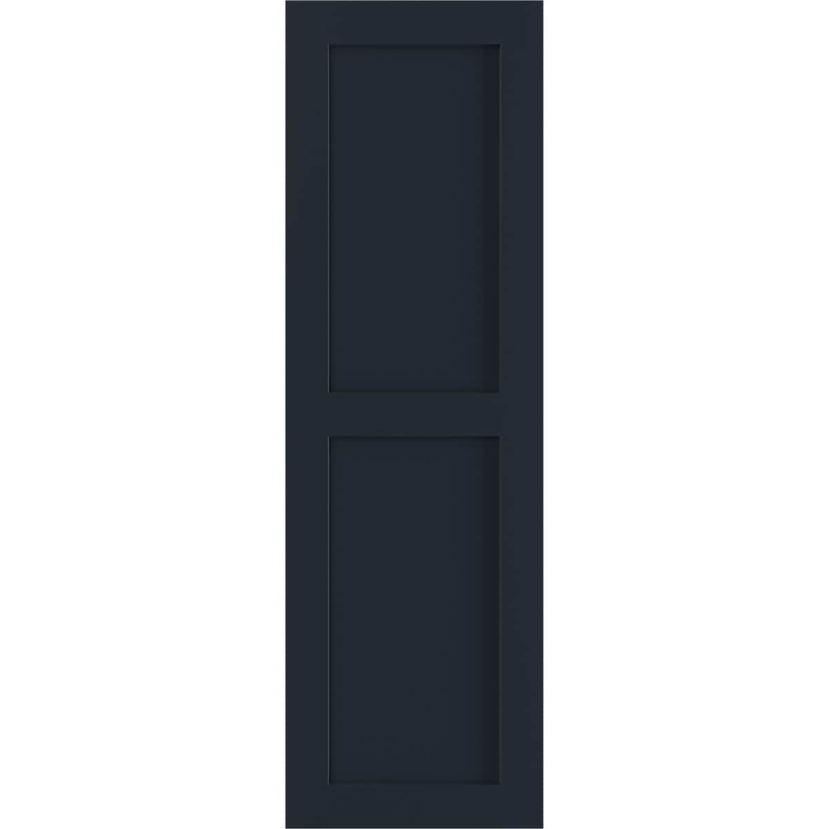 Ekena Millwork 15-in W x 55-in H Starless Night Blue Flat panel Exterior Shutters ( 2 -Pack )