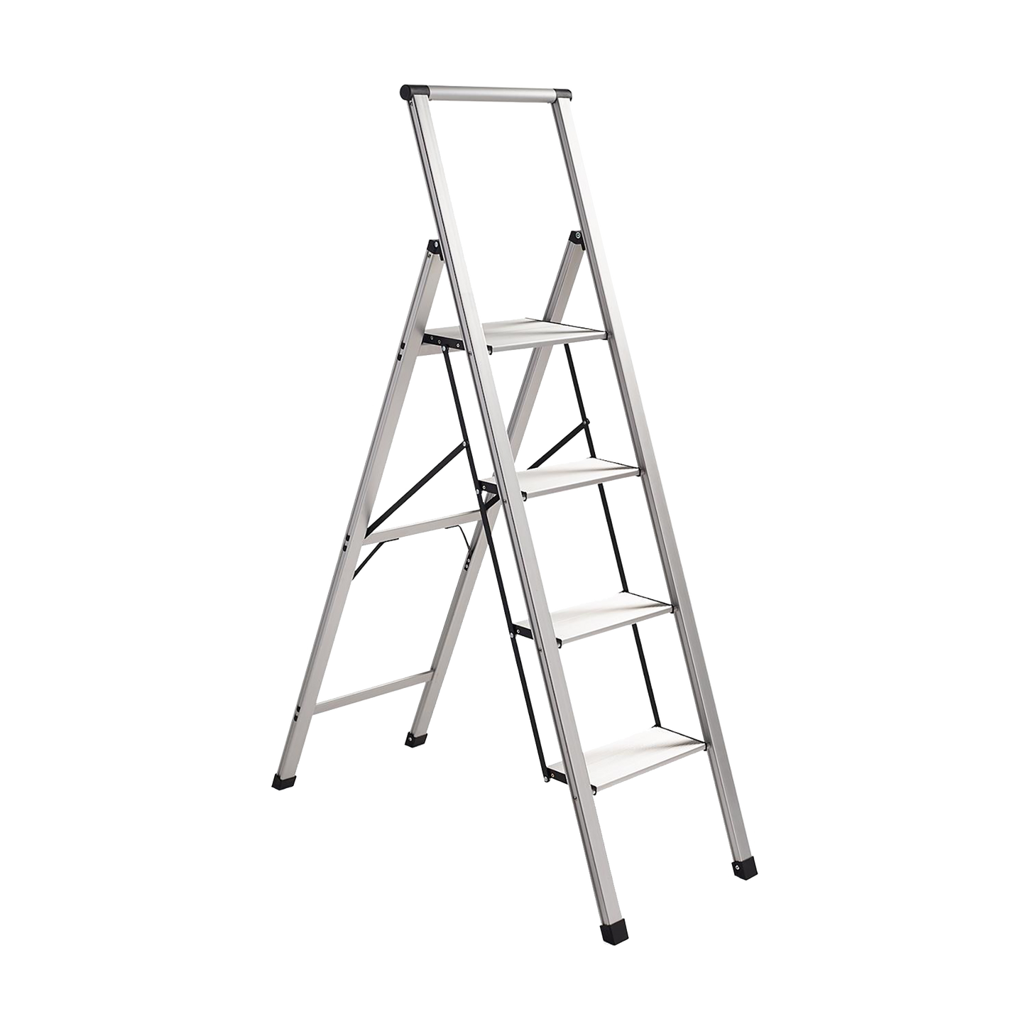 Xtend+Climb SLIMLINE 4-Step 250-lb Capacity Silver Aluminum Foldable Step Stool SL4H LIGHT