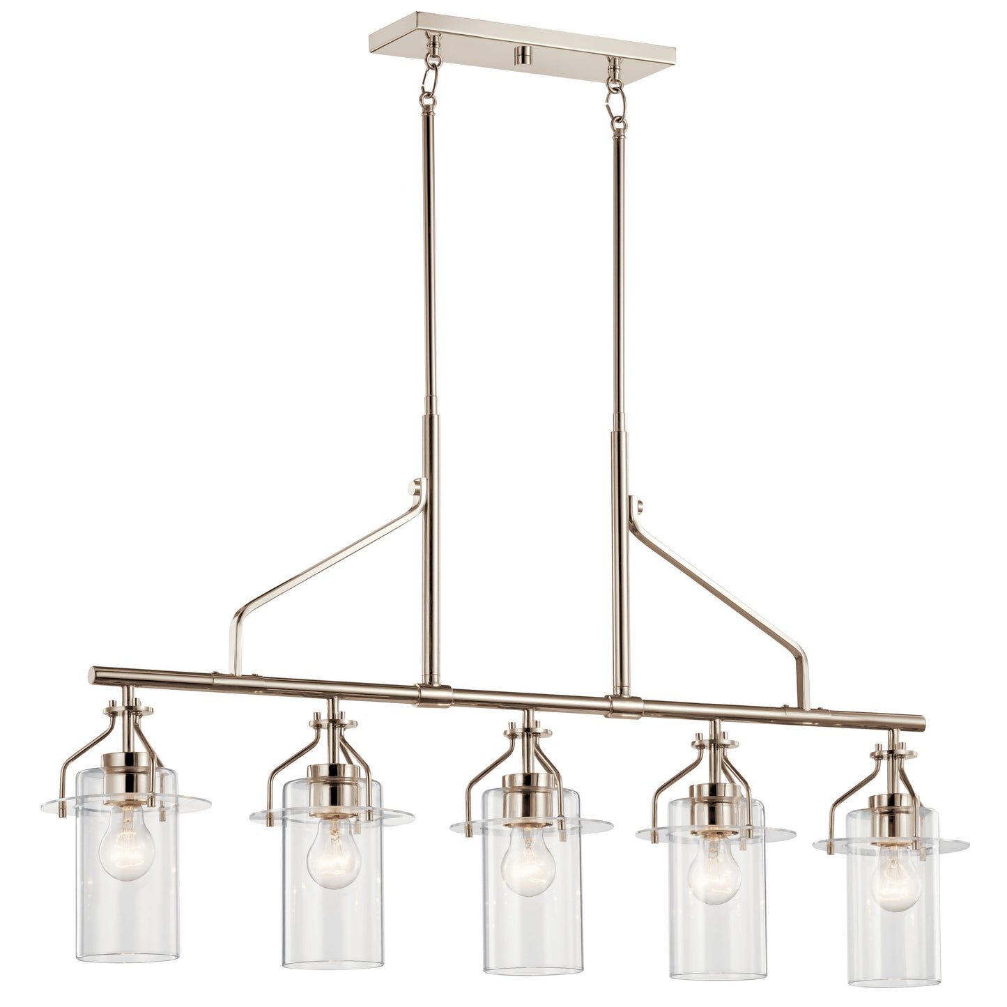 Kichler Everett 5 -Light Brushed Nickel Indoor Clear glass Glass Steel Chandelier