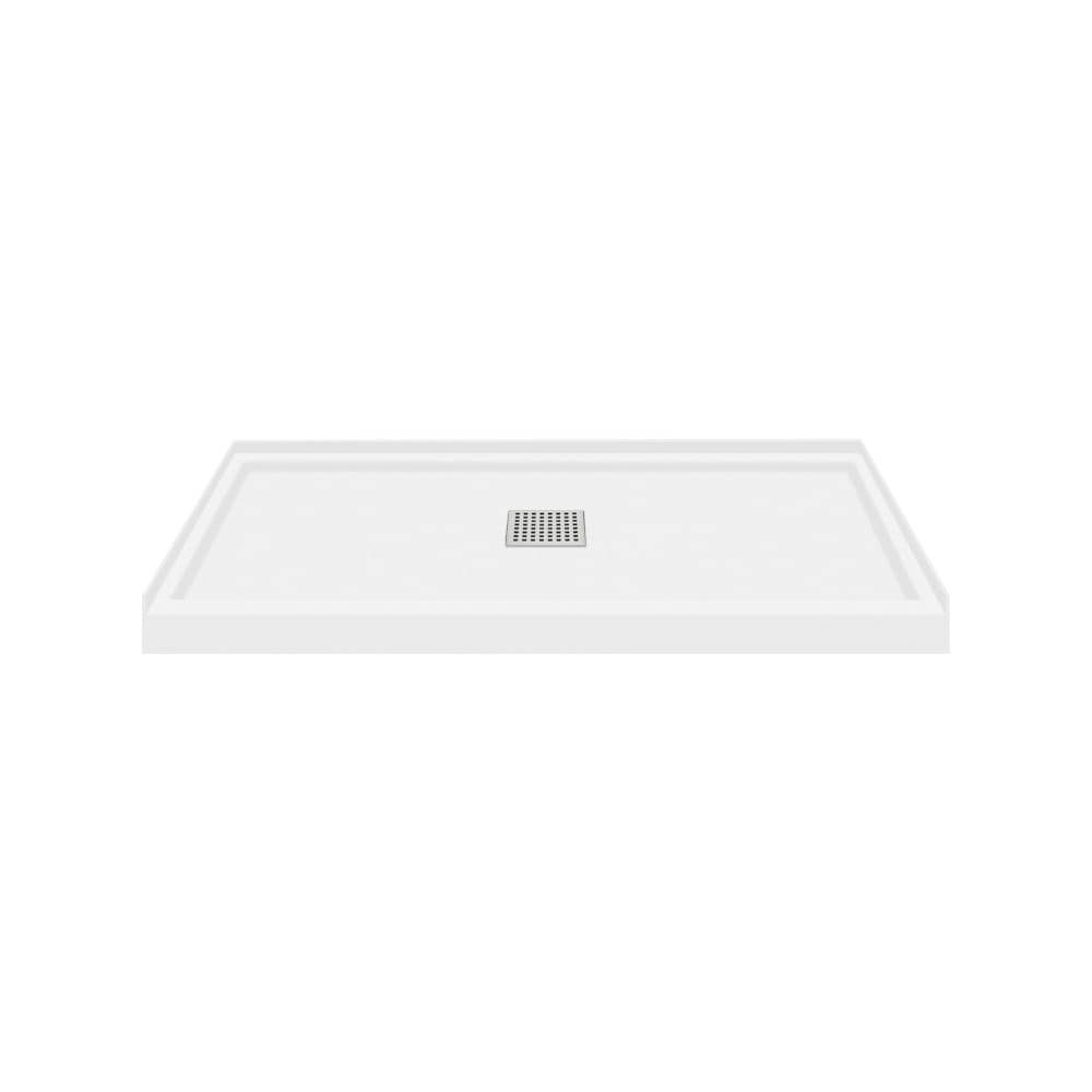 Transolid Linear 36-in W x 48-in L Center White Single Threshold Rectangle Shower Pan Base with 3-in H Threshold