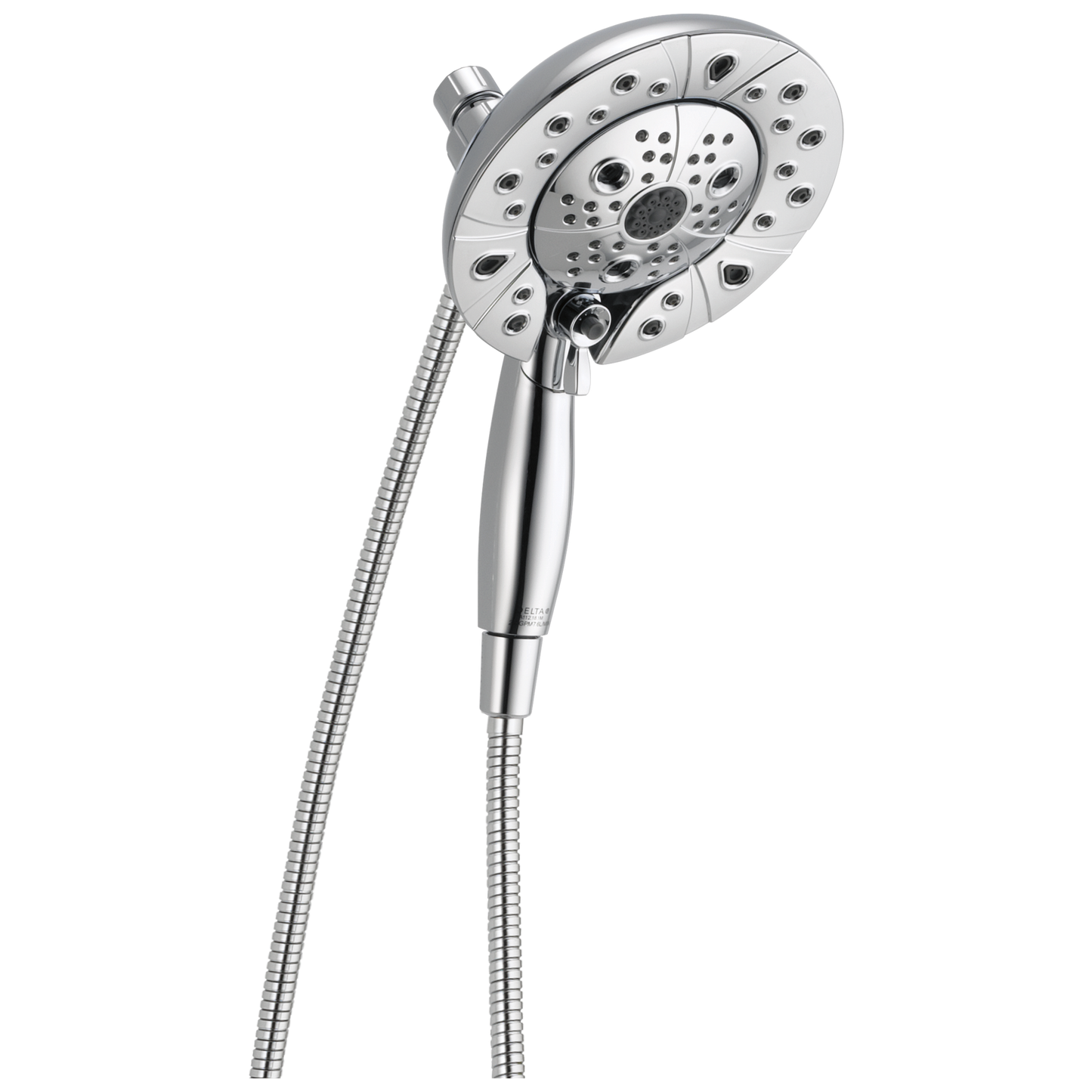 Delta 5.0 -Spray Lumicoat Chrome 6.875-in Rectangle Shower Head with Handheld Combo 1.75 GPM