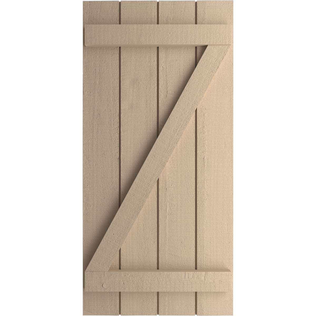 Ekena Millwork 22-in W x 46-in H Rough Cedar Paintable/Stainable Board and batten Z-bar Exterior Shutters ( 2 -Pack )
