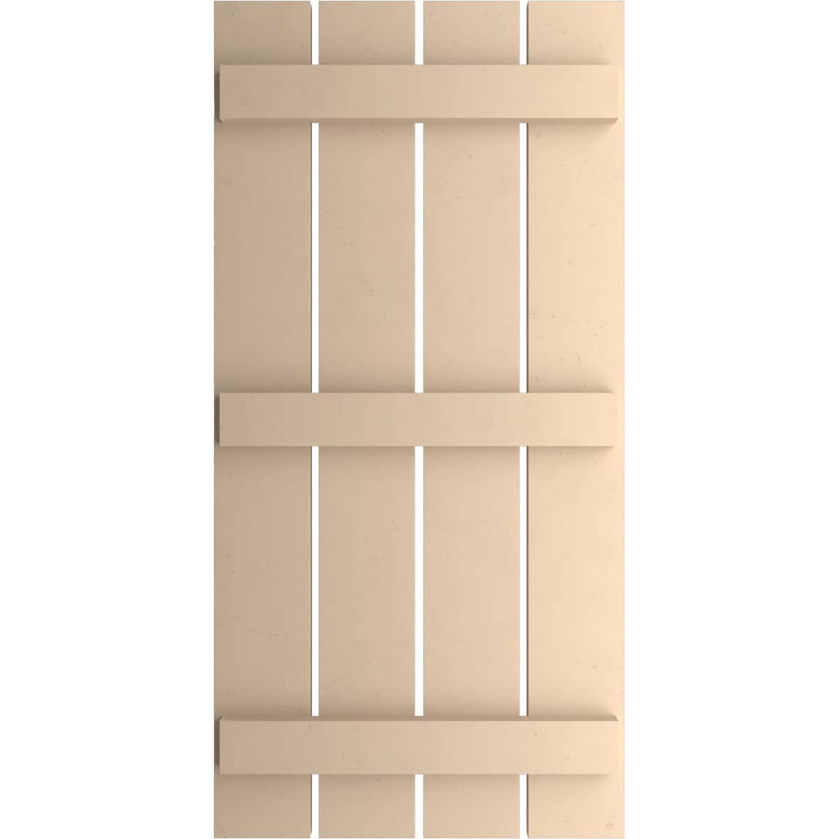 Ekena Millwork 23.5-in W x 66-in H Primed Tan Paintable/Stainable Board and batten Spaced Exterior Shutters ( 2 -Pack )